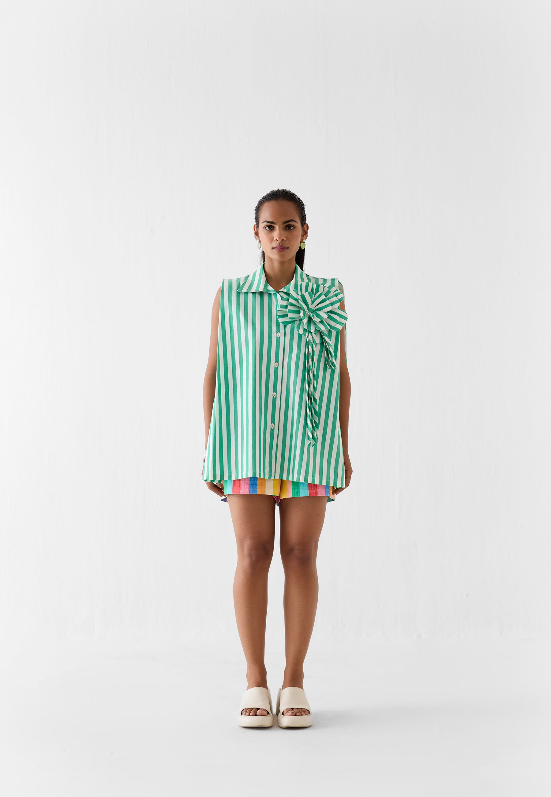 Mint Flower Shirt TOPS IKKIVI