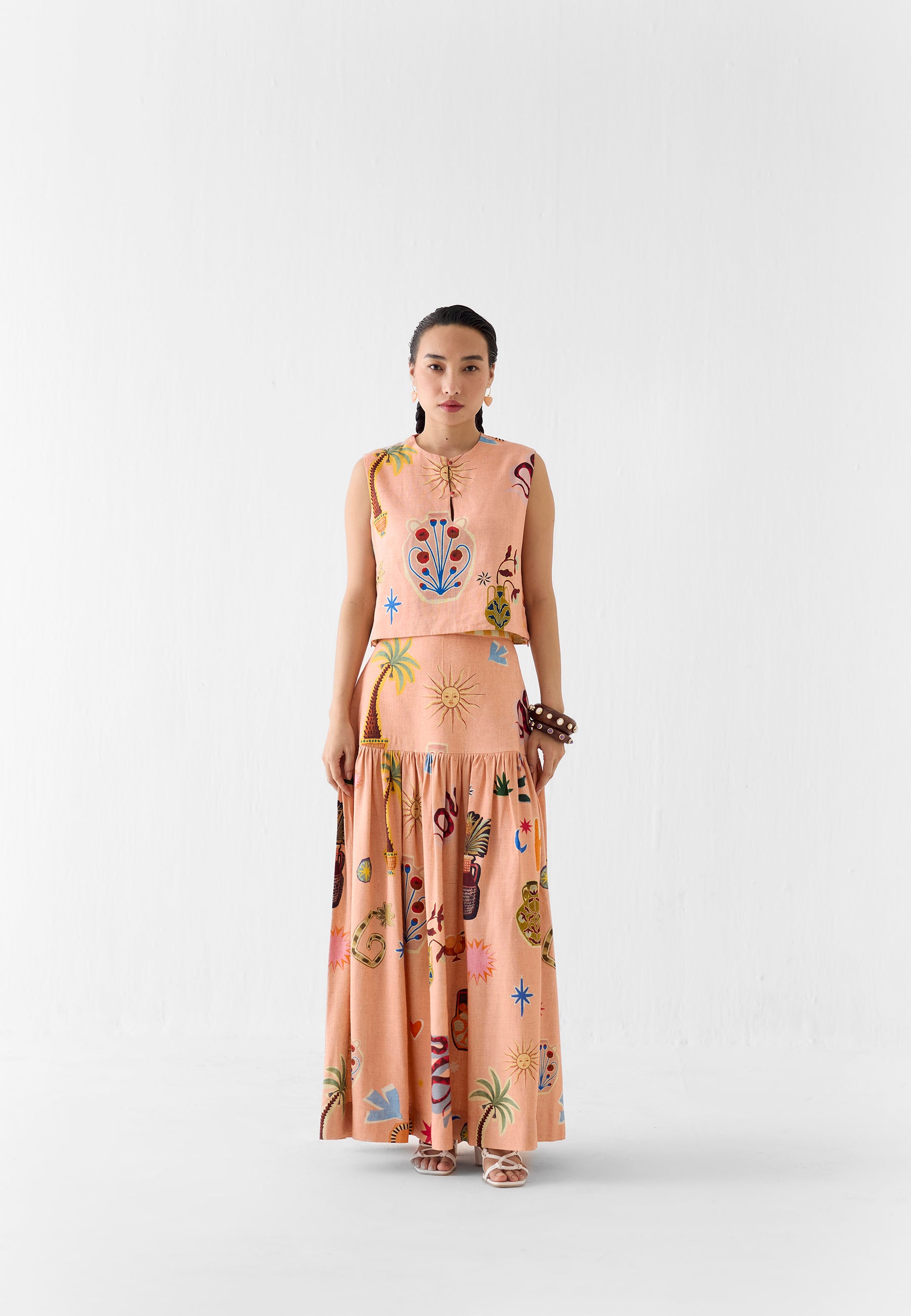 Pottery Crop Top & Skirt Set SETS IKKIVI