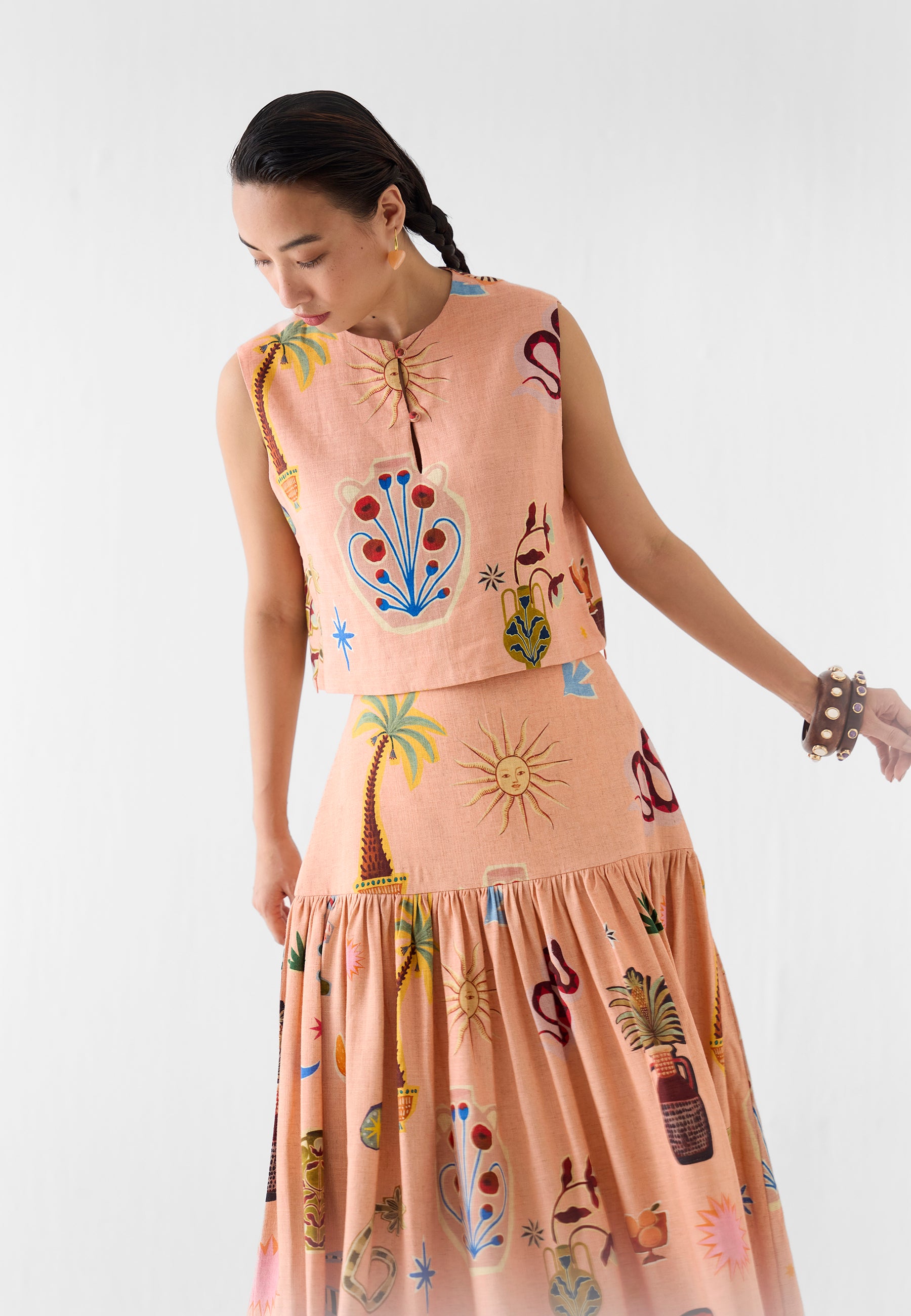 Pottery Crop Top & Skirt Set SETS IKKIVI