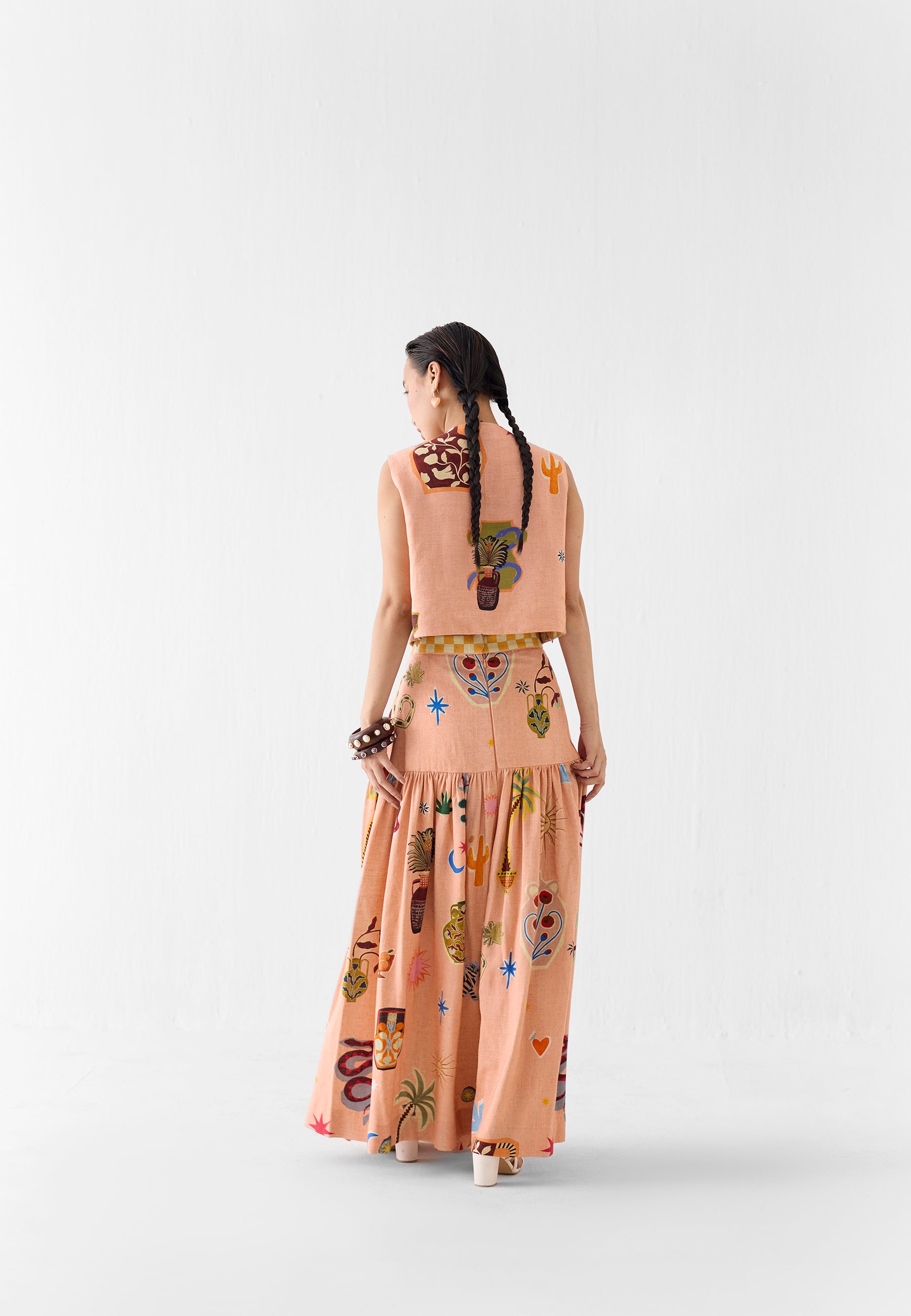 Pottery Crop Top & Skirt Set SETS IKKIVI