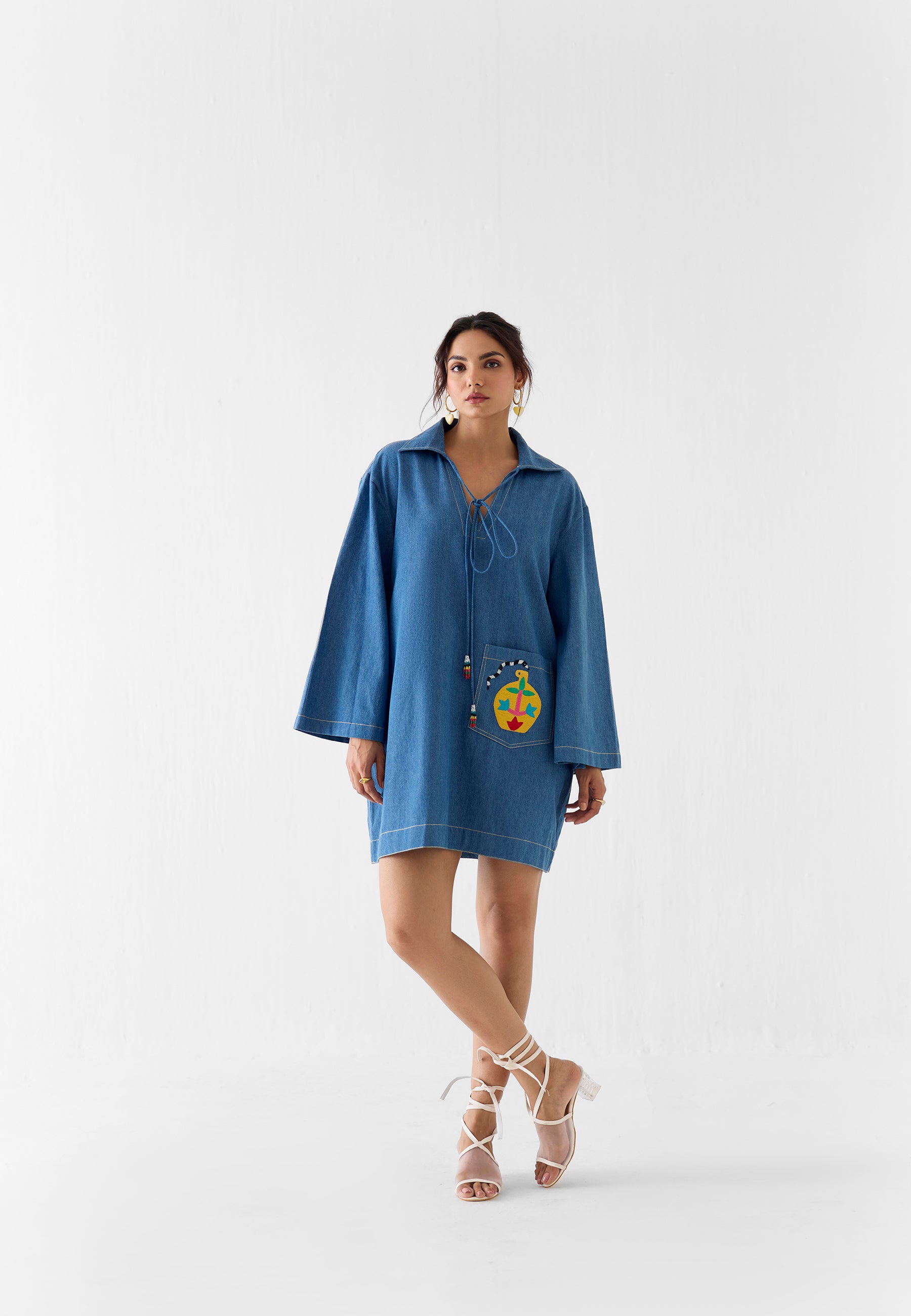 Indigo Short Dress DRESSES IKKIVI