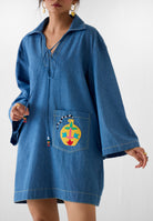Indigo Short Dress DRESSES IKKIVI