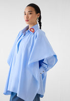 Azure Layered Poplin Shirt TOPS IKKIVI
