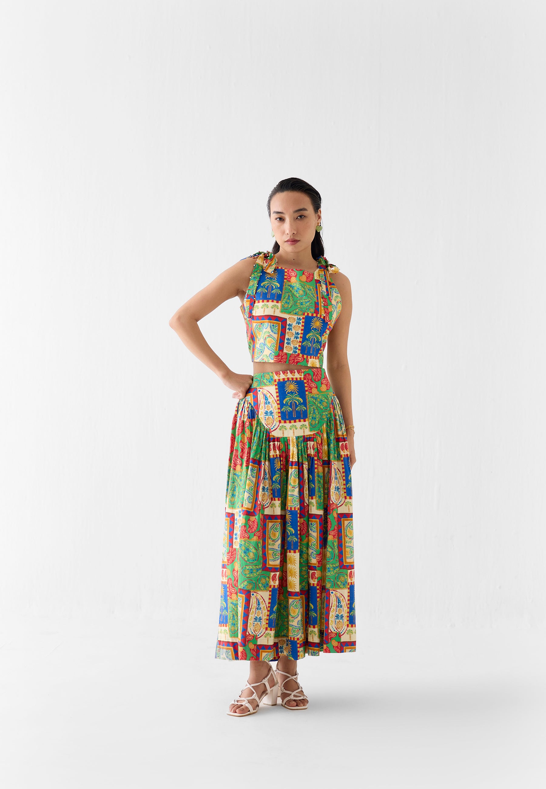 Johari Top & Gathered Skirt Set SETS IKKIVI