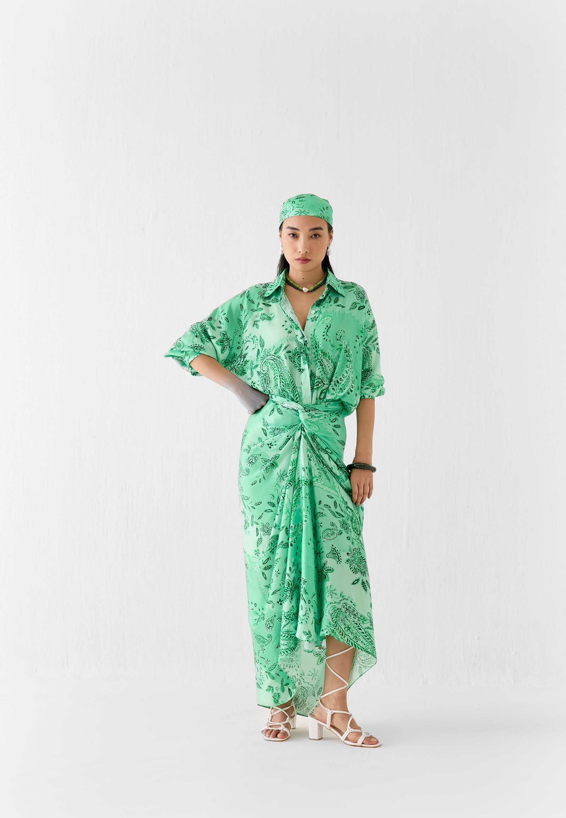 Buta Draped Shirt Dress DRESSES IKKIVI