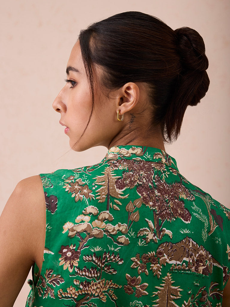 The Evergreen Luck Cheongsam Blouse TOPS SUI