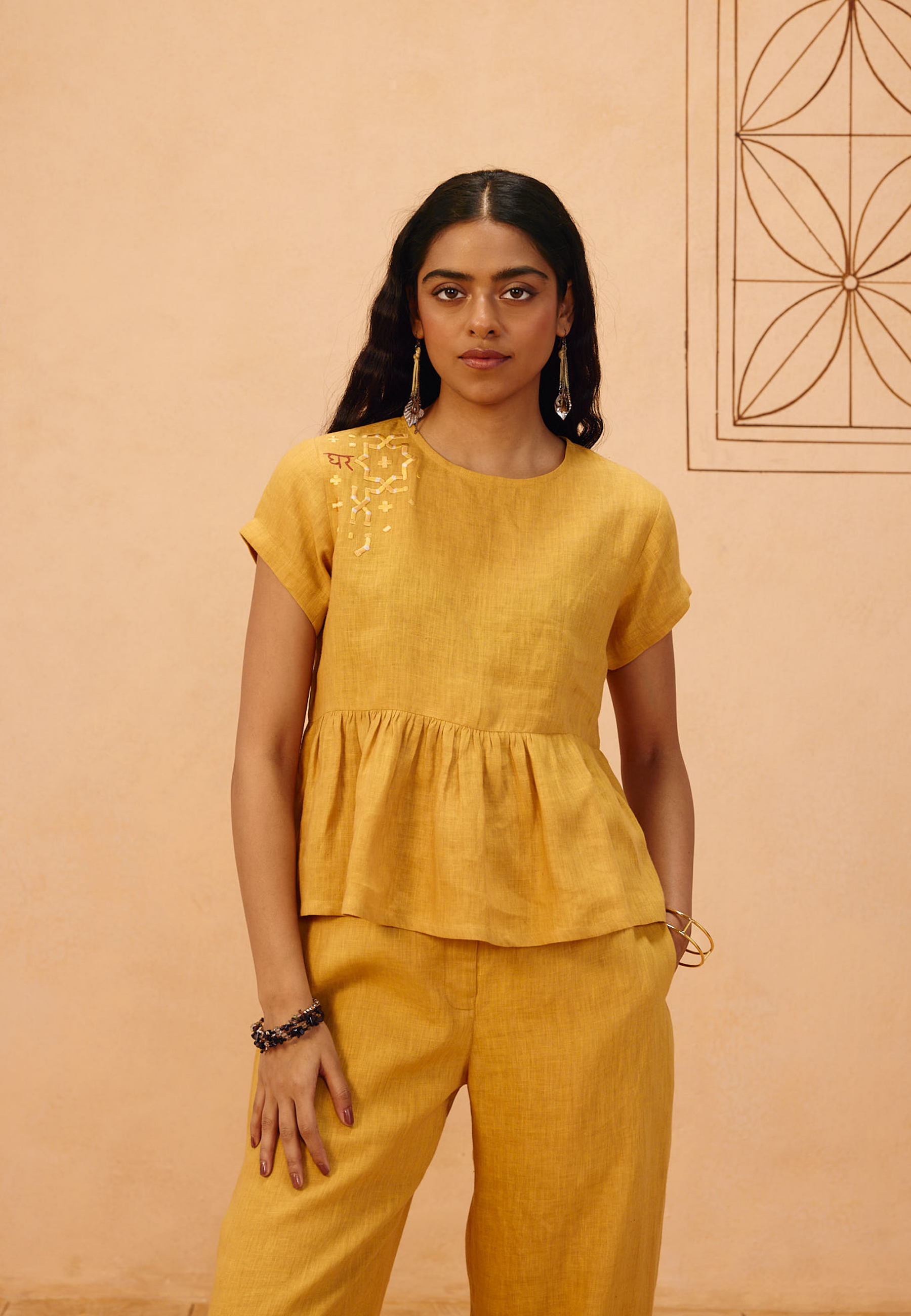 The Ghar Linen Peplum Top TOPS SUI