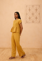 The Ghar Linen Peplum Top TOPS SUI