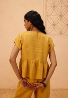 The Ghar Linen Peplum Top TOPS SUI