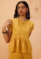 The Ghar Linen Peplum Top TOPS SUI