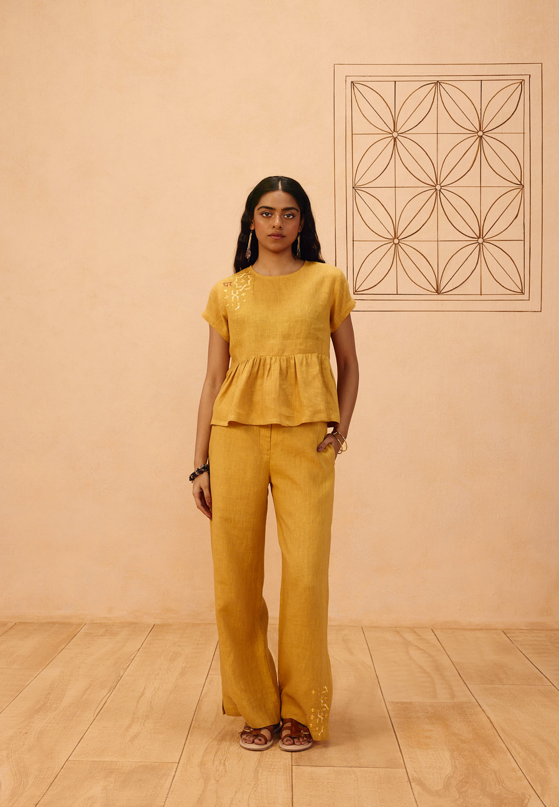 The Ghar Linen Peplum Top TOPS SUI