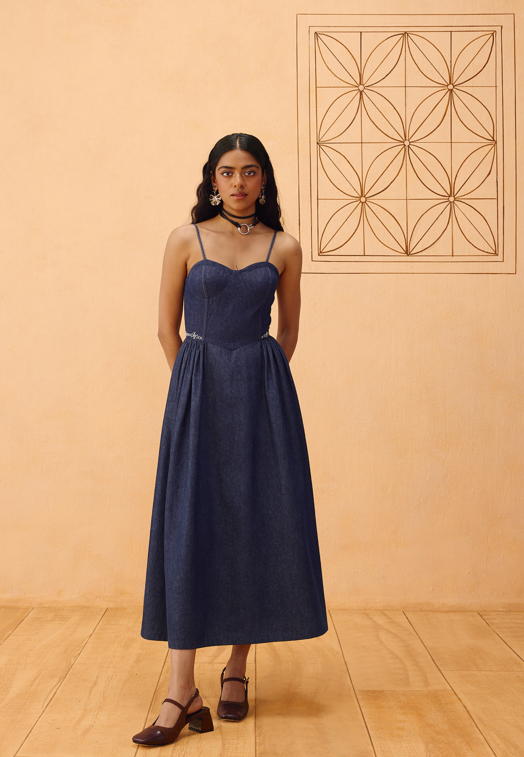 The Jaali Susainable Denim Dress DRESSES SUI
