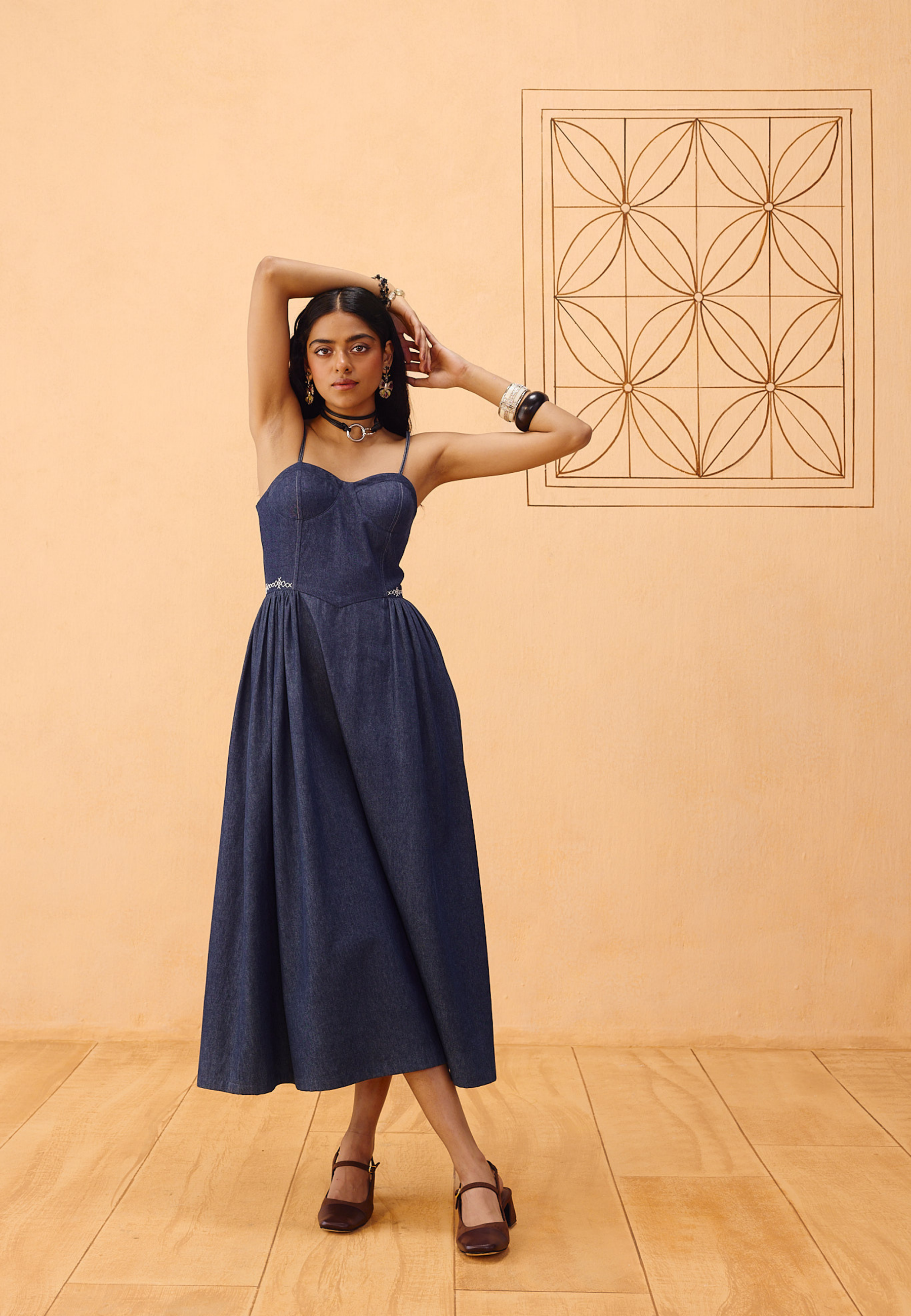 The Jaali Susainable Denim Dress DRESSES SUI