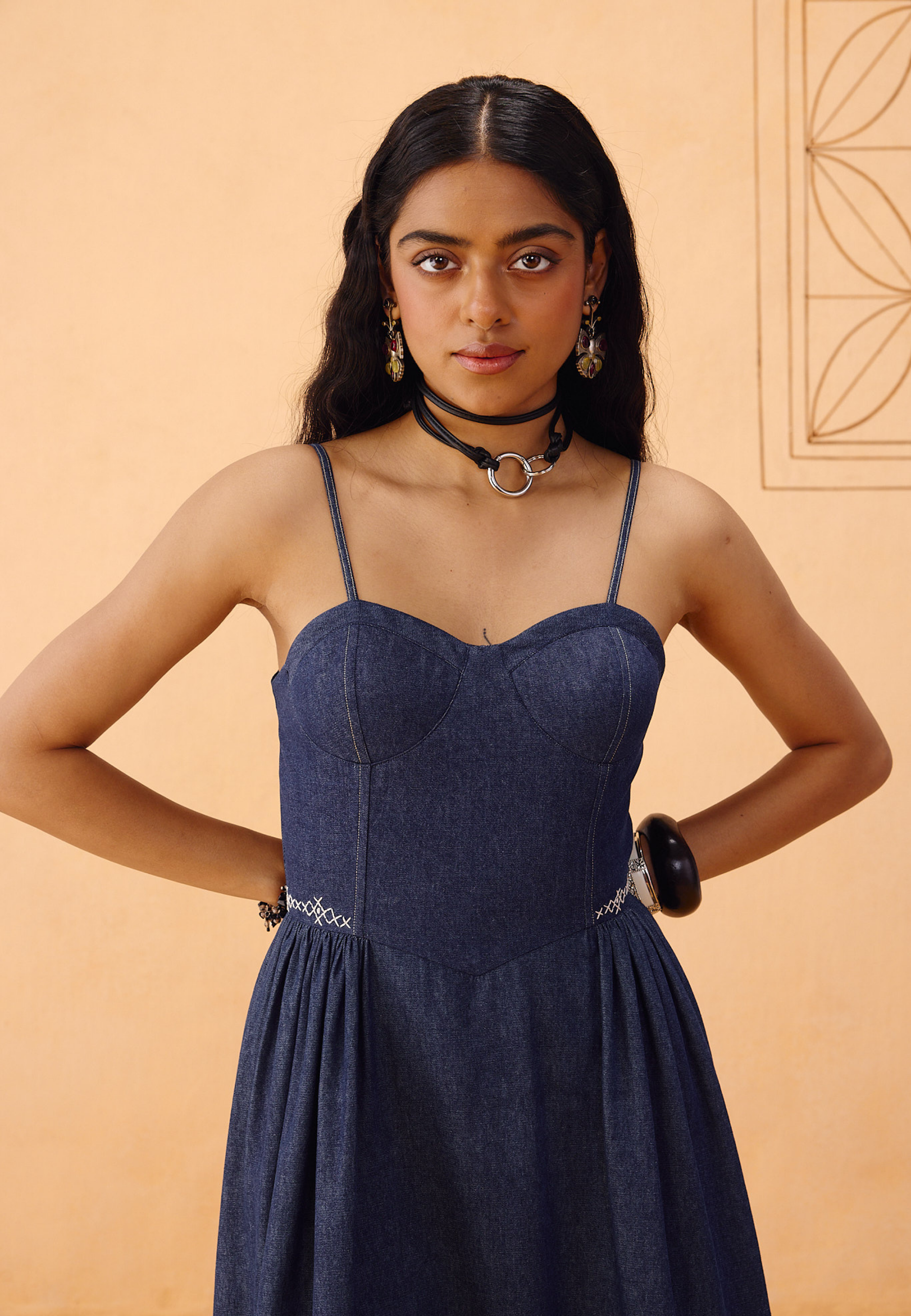 The Jaali Susainable Denim Dress DRESSES SUI