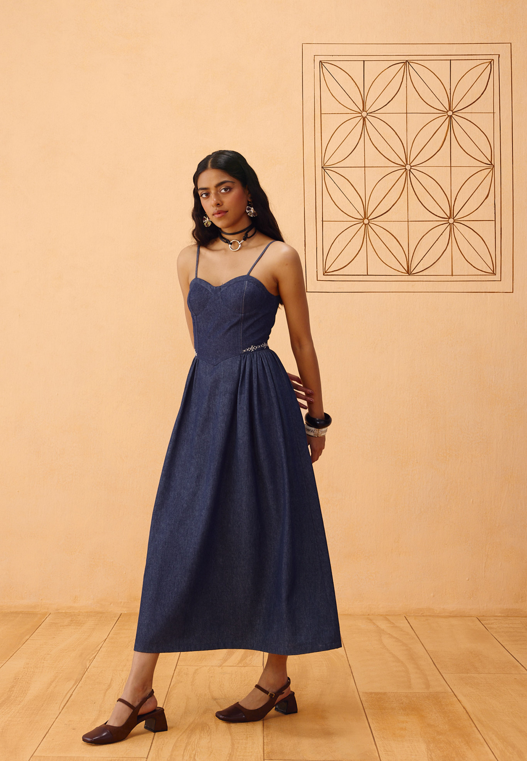 The Jaali Susainable Denim Dress DRESSES SUI