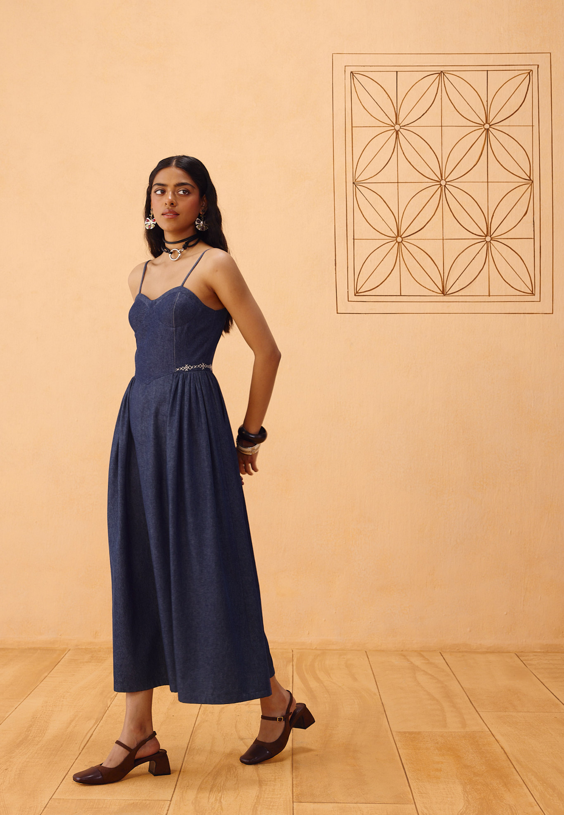 The Jaali Susainable Denim Dress DRESSES SUI