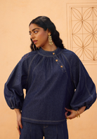 The Jaali Sustainable Denim Top TOPS SUI
