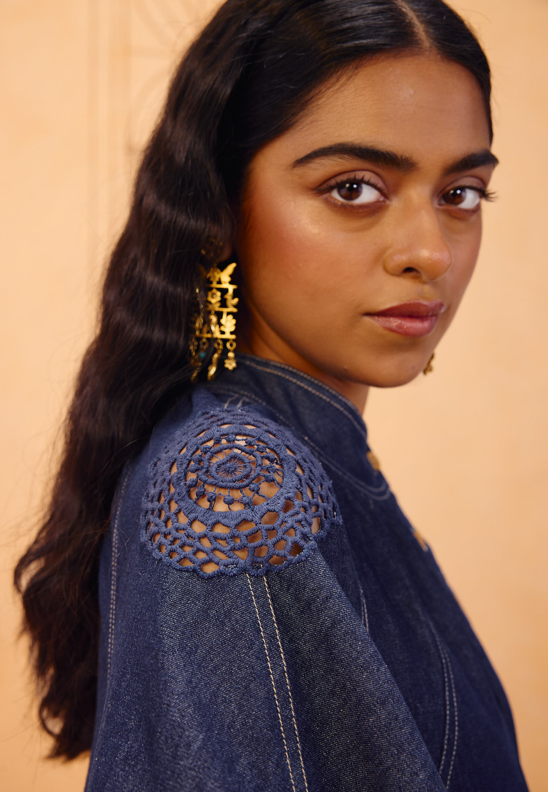 The Jaali Sustainable Denim Top TOPS SUI