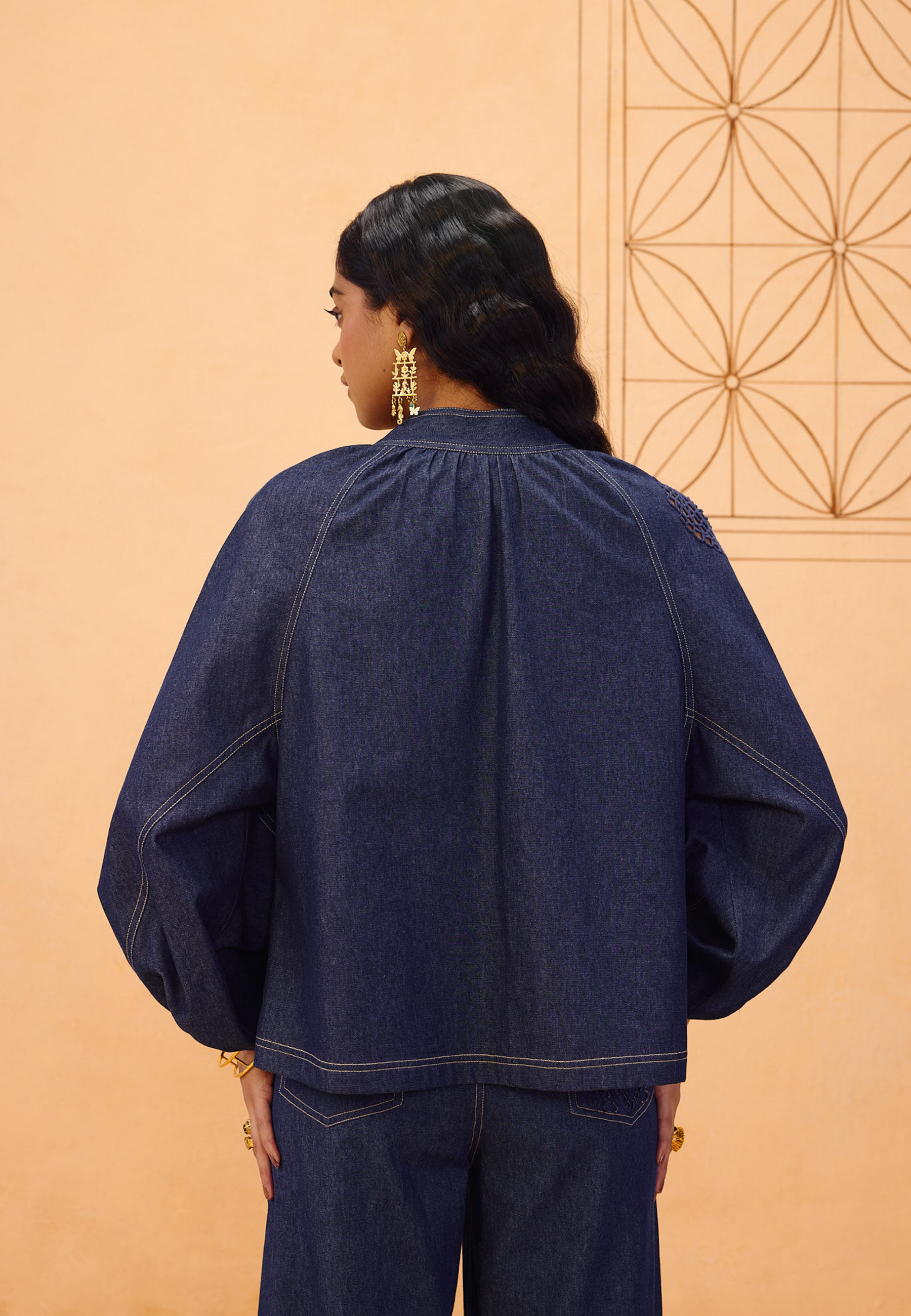 The Jaali Sustainable Denim Top TOPS SUI