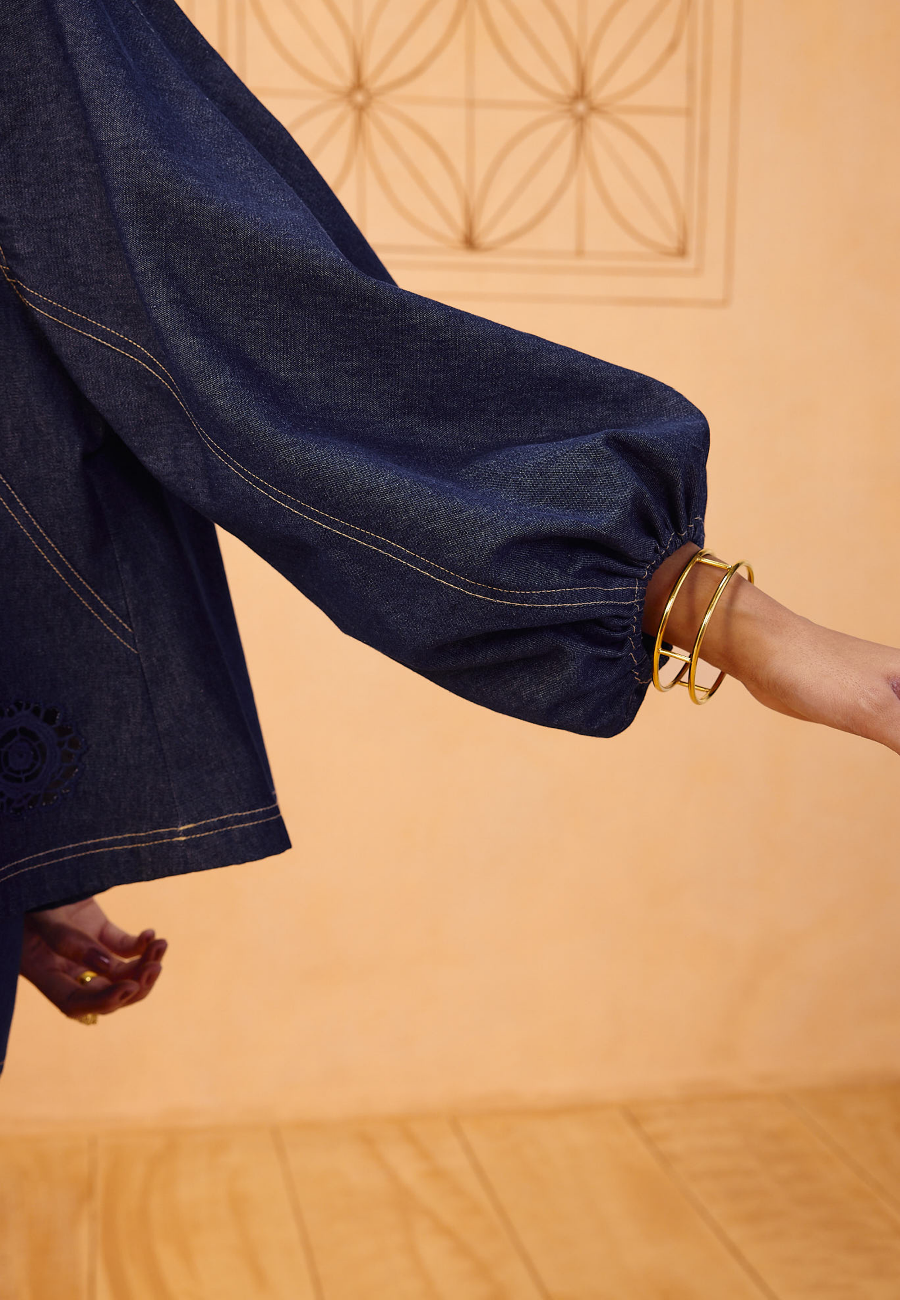 The Jaali Sustainable Denim Top TOPS SUI