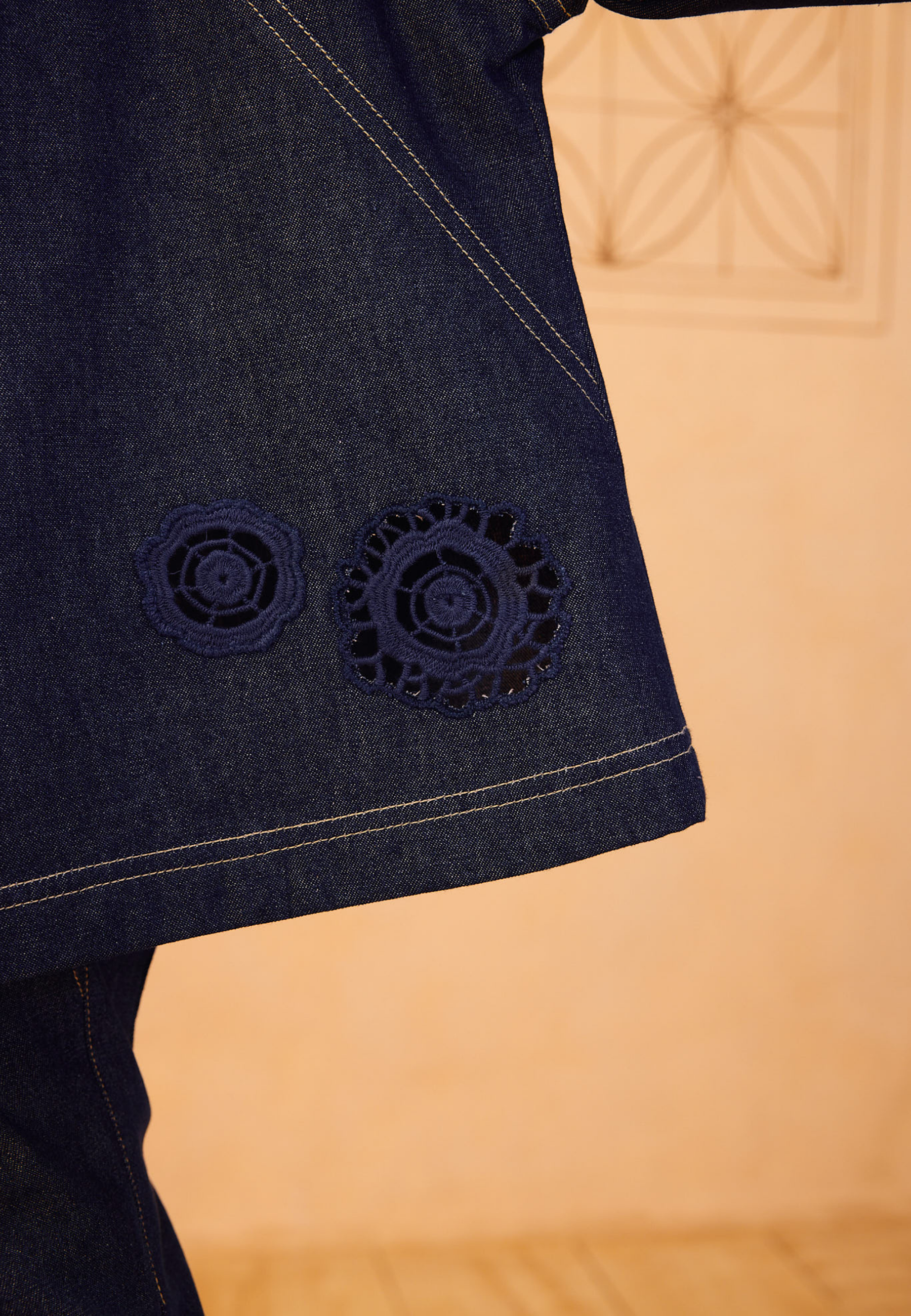 The Jaali Sustainable Denim Top TOPS SUI