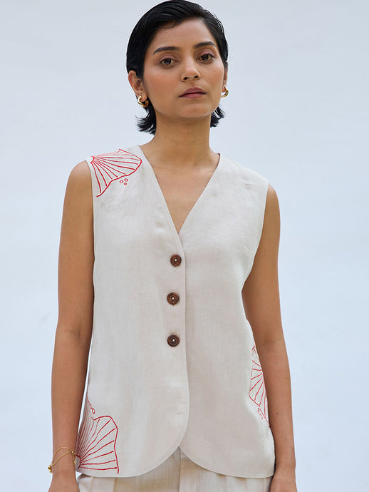 The Misty Linen Waistcoat JACKETS SUI