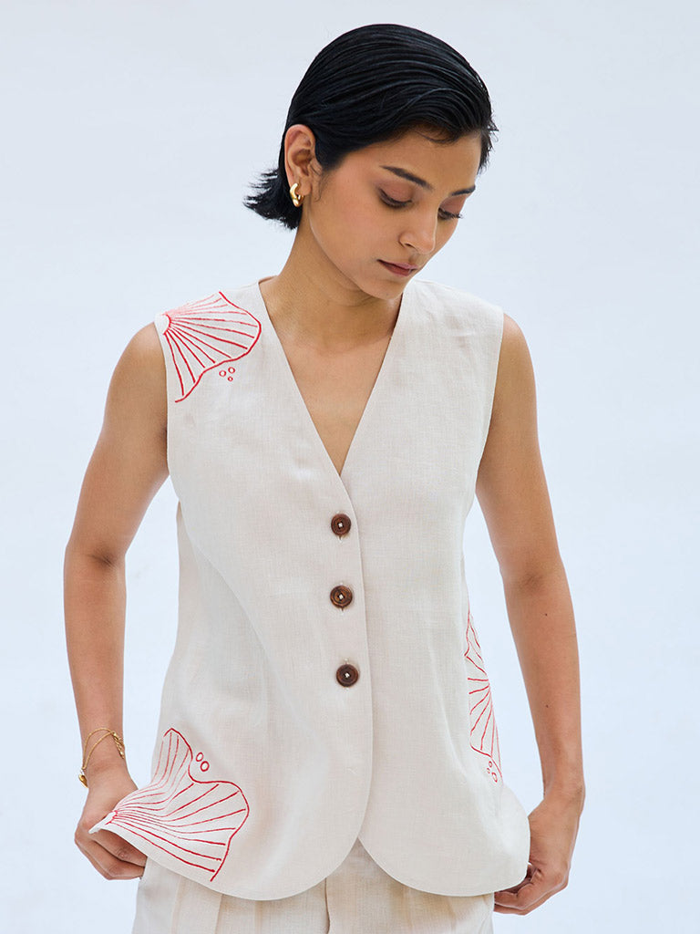 The Misty Linen Waistcoat JACKETS SUI