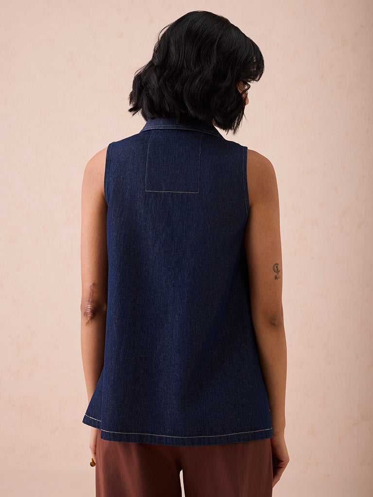 The Mountain Denim Sleeveless Shirt TOPS SUI