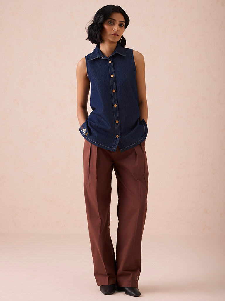 The Mountain Denim Sleeveless Shirt TOPS SUI