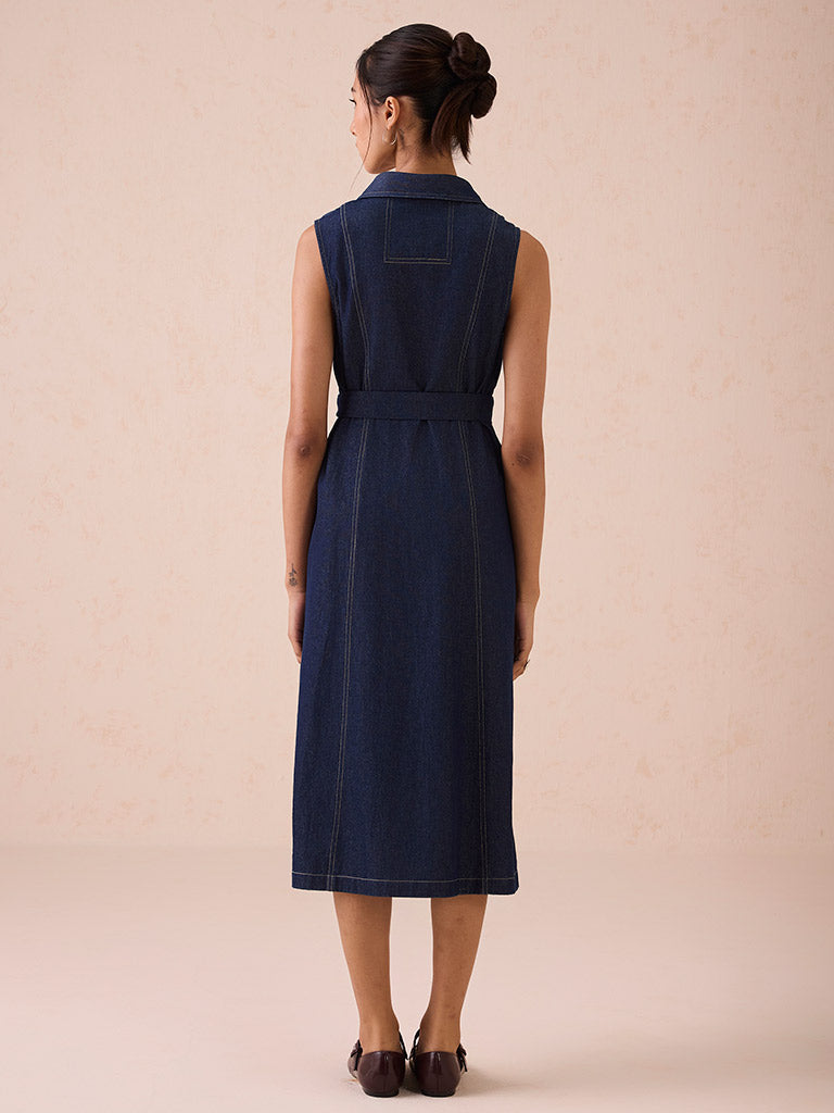The Sunrise Denim Midi Dress DRESSES SUI