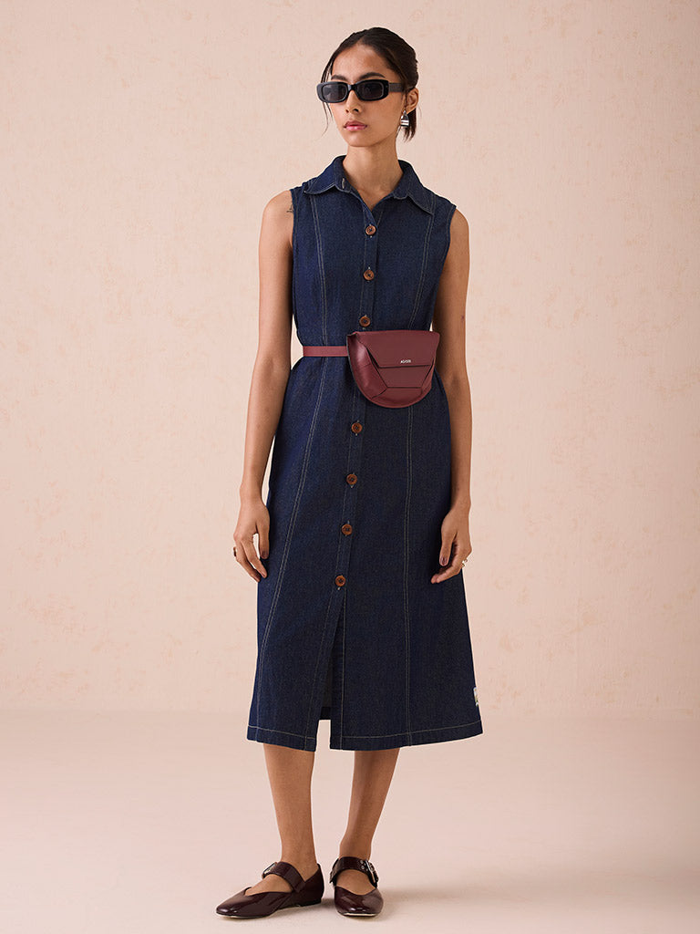The Sunrise Denim Midi Dress DRESSES SUI