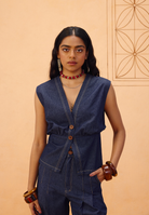 The Timeless Sustainable Denim Waistcoat JACKETS SUI