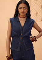 The Timeless Sustainable Denim Waistcoat JACKETS SUI
