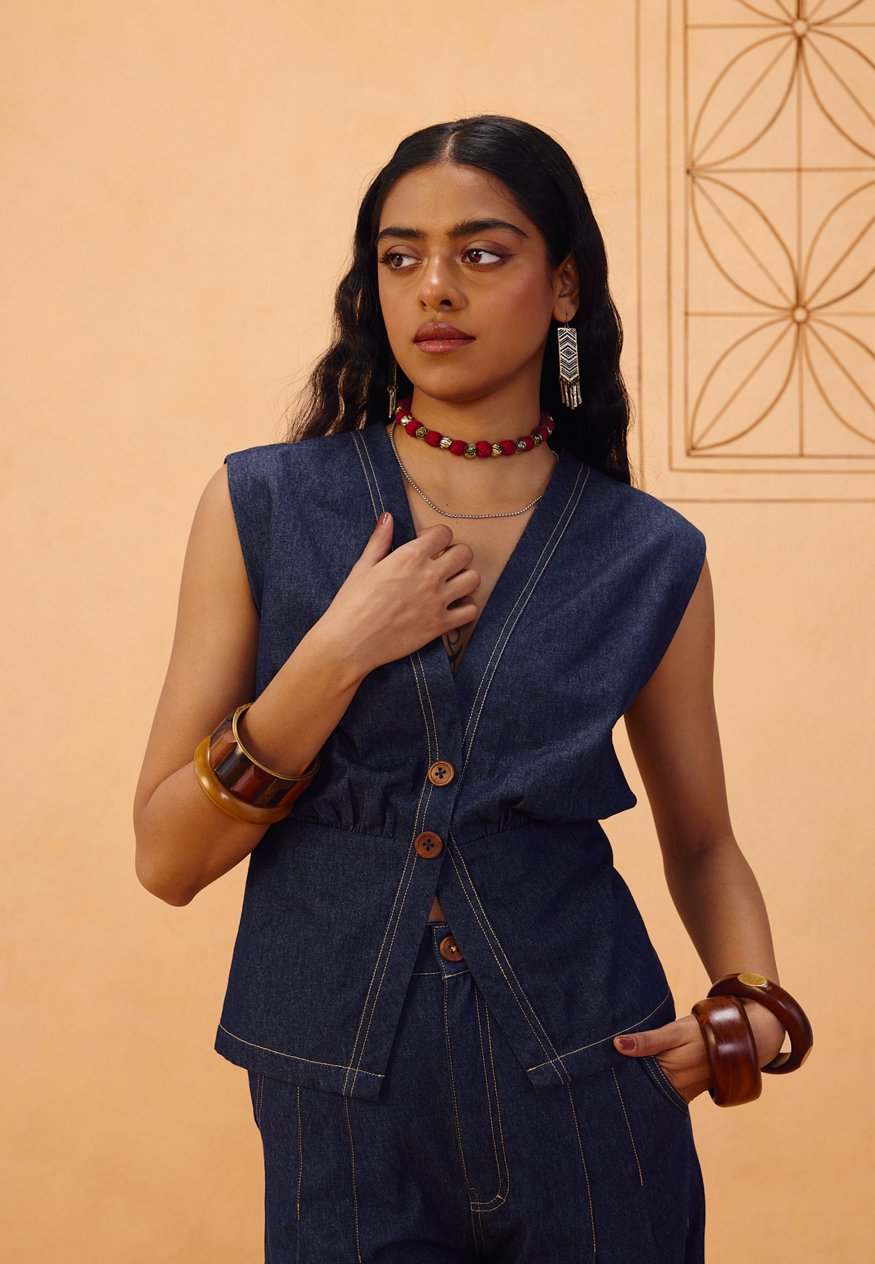 The Timeless Sustainable Denim Waistcoat JACKETS SUI