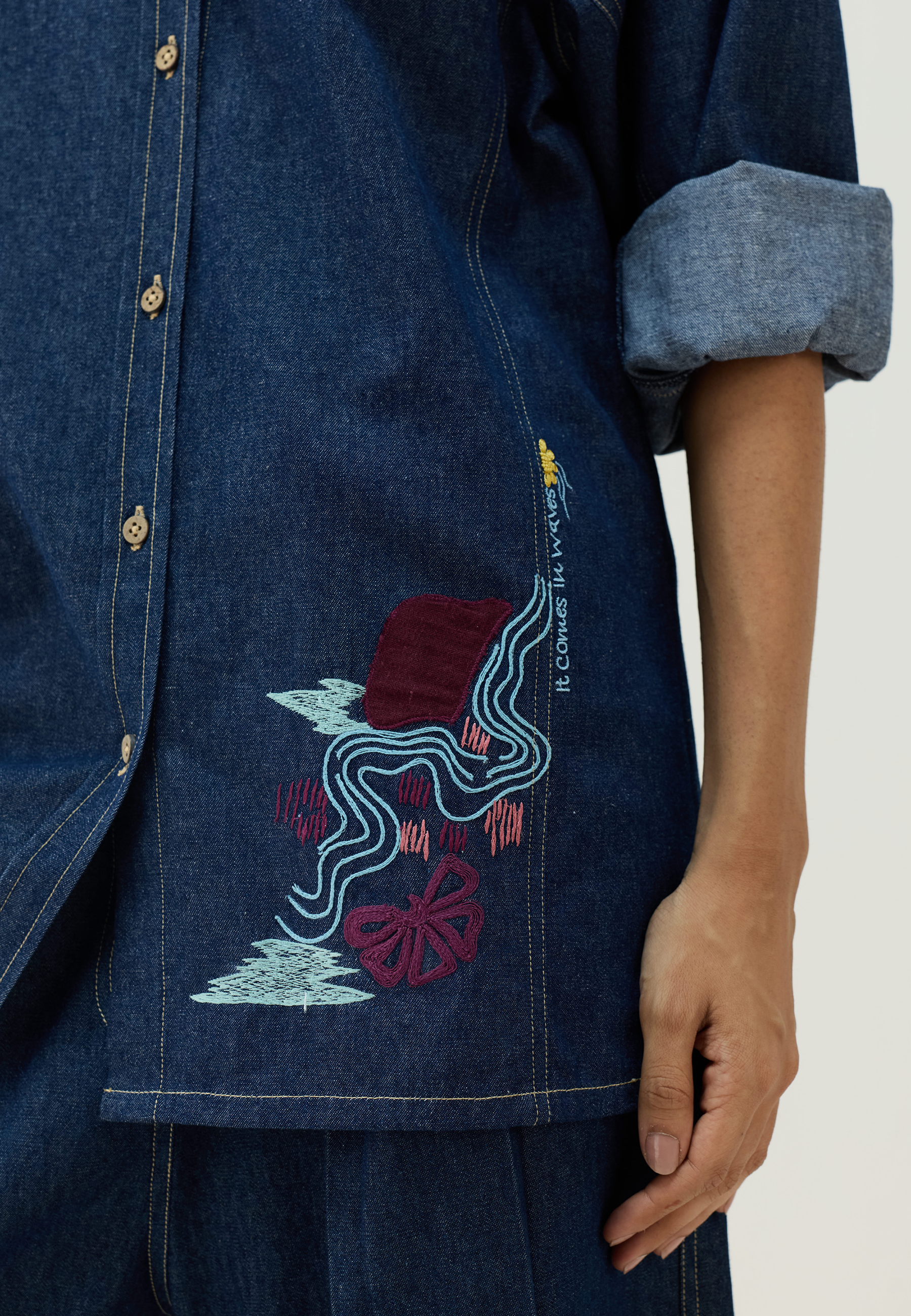 The Wave Sustainable Denim Shirt TOPS SUI