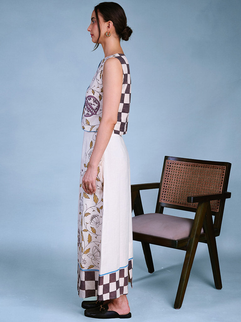 Petal Print Midi Skirt BOTTOMS IKKIVI