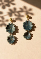 Blue Flora Dangler Earrings ACCESSORIES IKKIVI