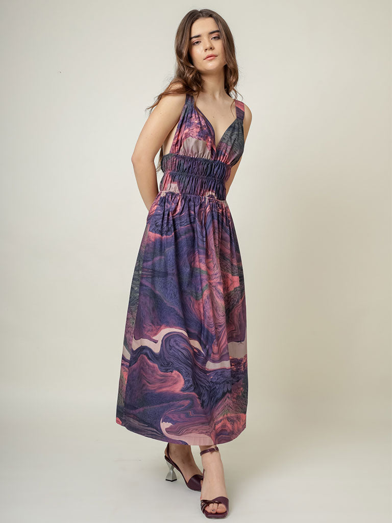 August Printed Dress DRESSES Doodlage   