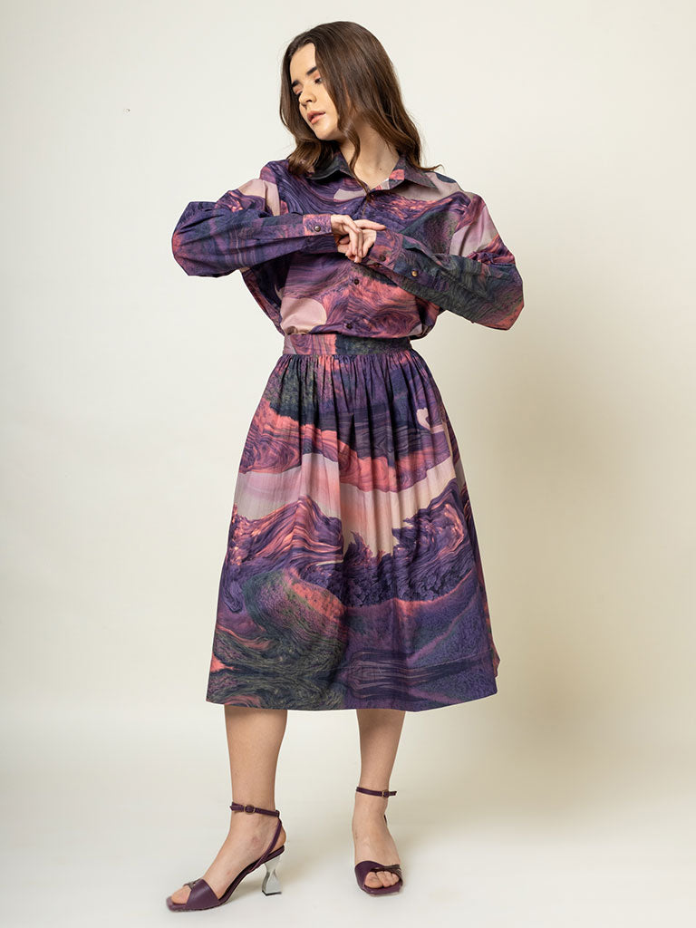 Jean Printed Skirt BOTTOMS Doodlage   