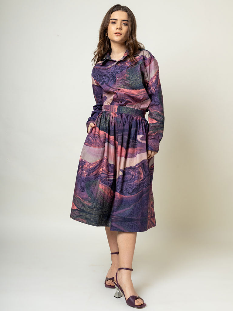 Jean Printed Skirt BOTTOMS Doodlage   