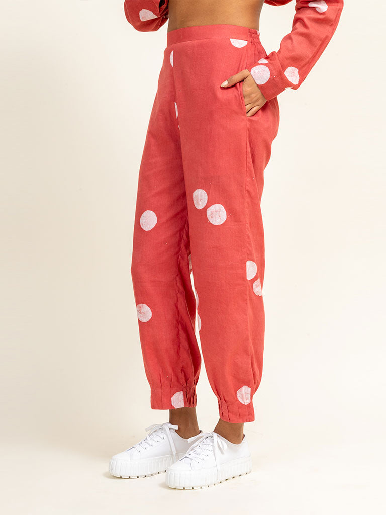 Coral Tucked Pants BOTTOMS Doodlage   