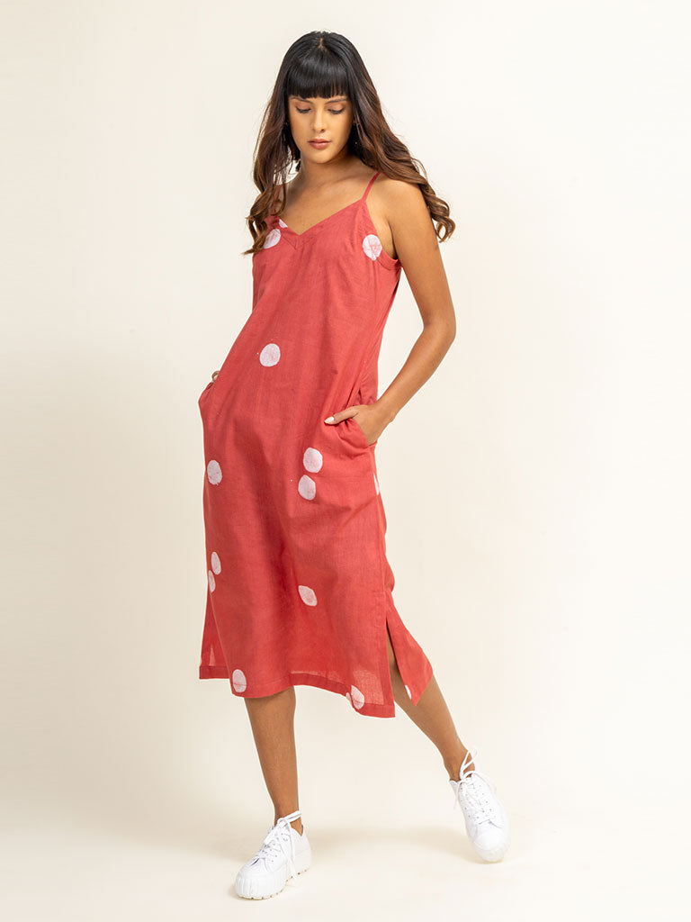 Coral Slip Dress DRESSES Doodlage   