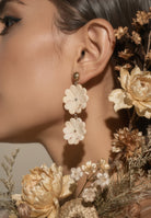 Ecru Flora Dangler Earrings ACCESSORIES IKKIVI