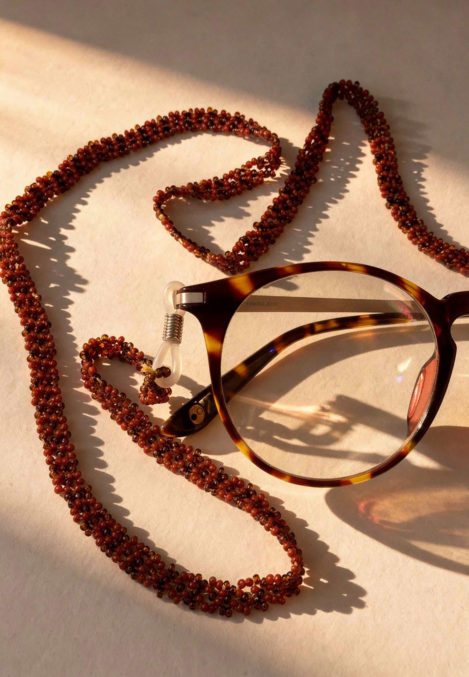 Brown Beaded Sunglass Chain ACCESSORIES IKKIVI