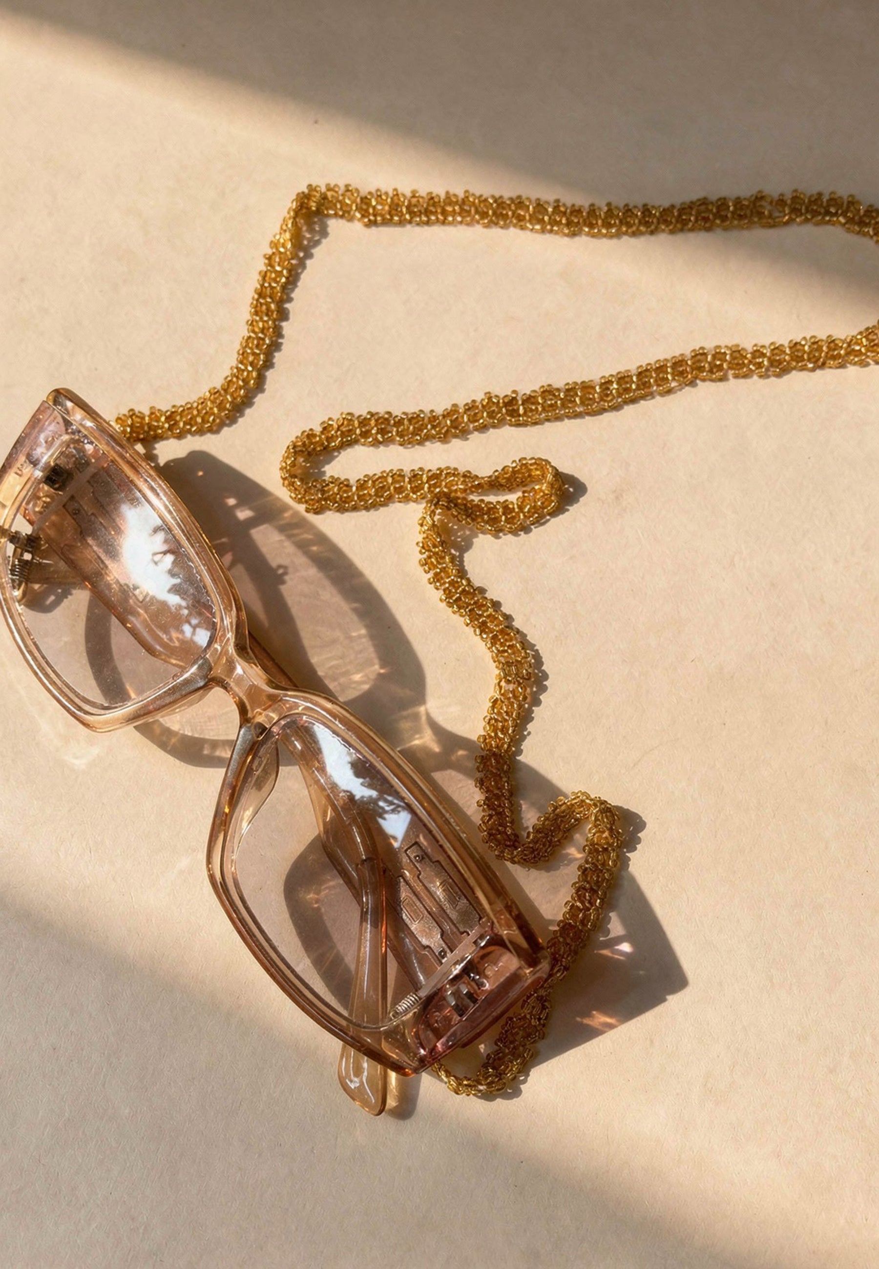Golden Beaded Sunglass Chain ACCESSORIES IKKIVI