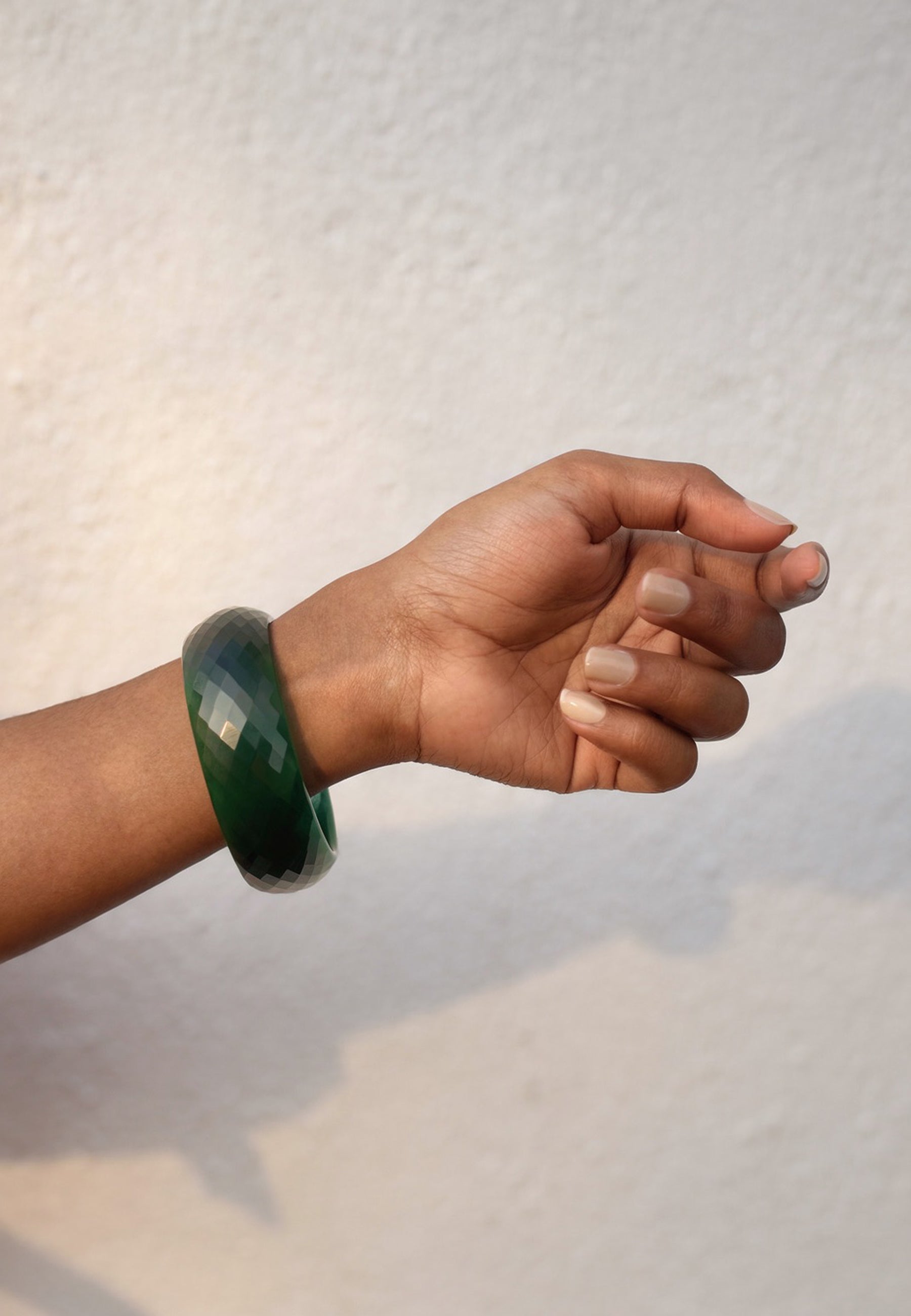 Crystal Cut Bottle Green Bangle ACCESSORIES IKKIVI