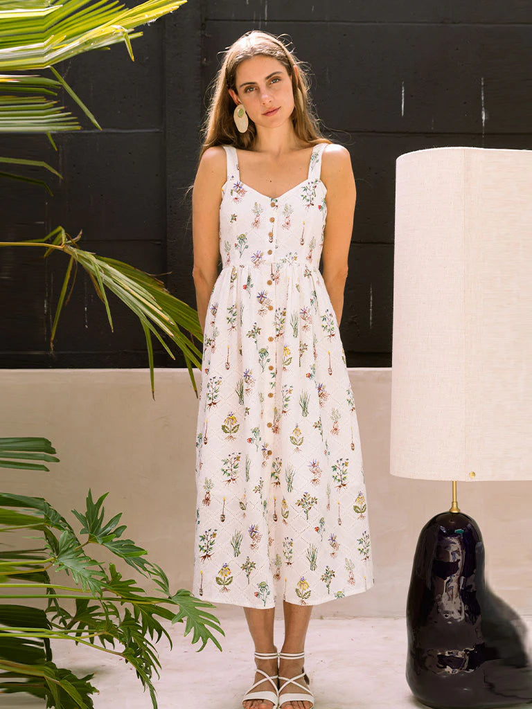 Healing Herbs Button Down Dress DRESSES Em and Shi