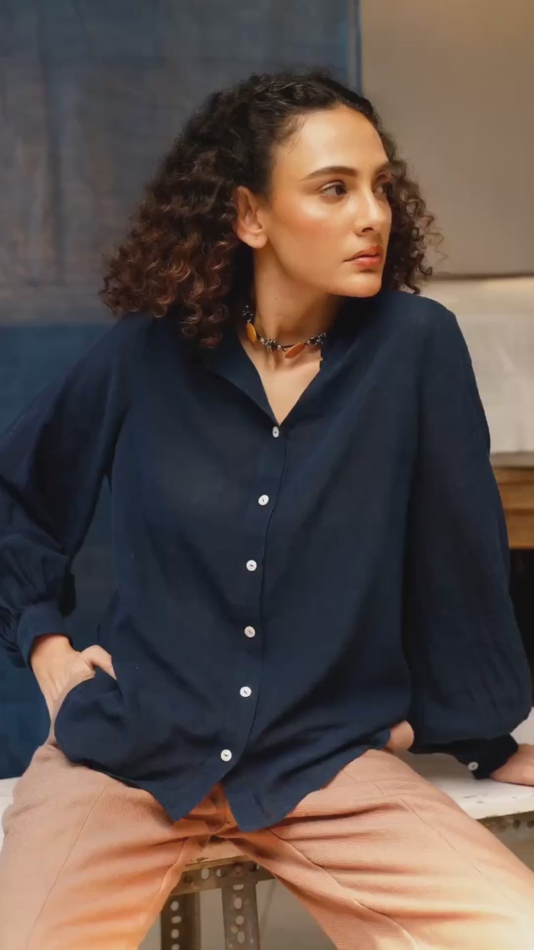 Indigo Quietude Shirt TOPS IKKIVI