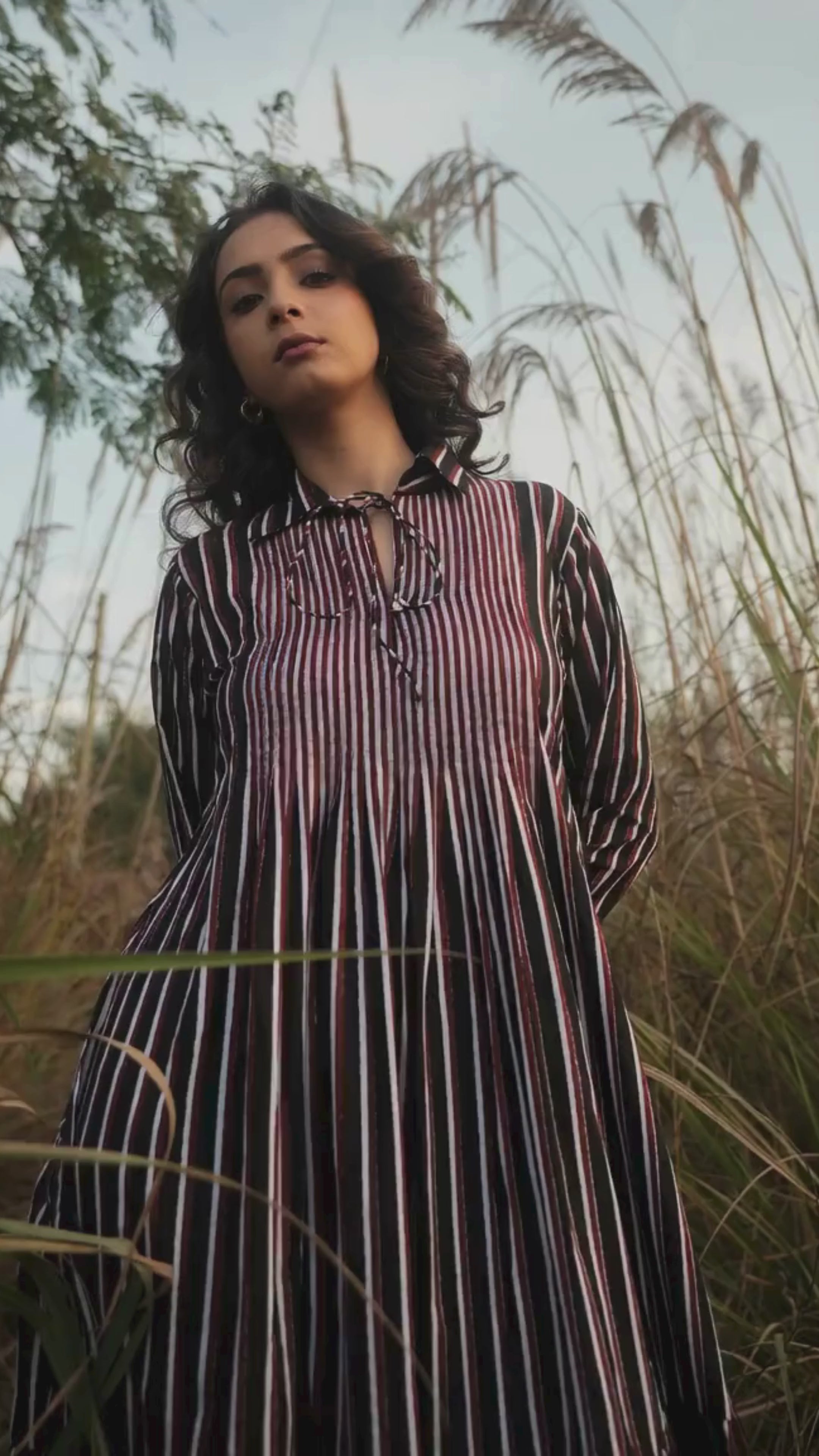Akari Striped Black Dress DRESSES IKKIVI