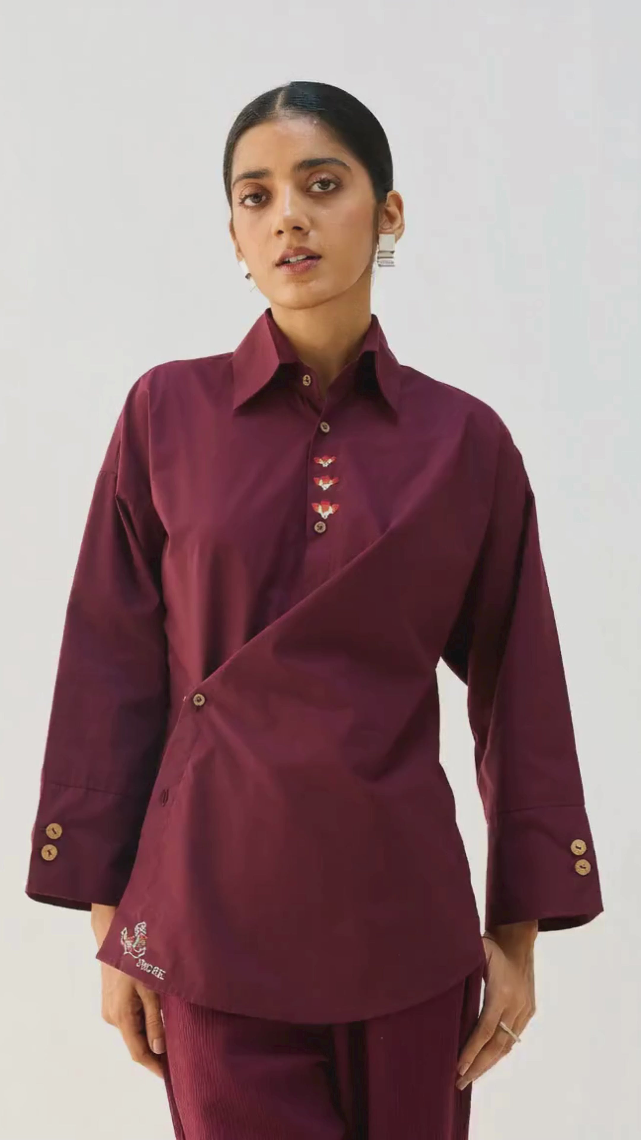Stillness Organic Cotton Wrap Shirt TOPS SUI